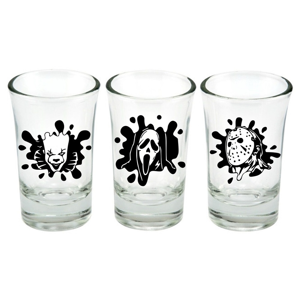 Horror Character Shot Glasses - Set of 3